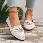 Fashion Pointed Toe Bow Flat Shoes for Women - Woven Slip - On Breathable Summer Flats - product type - NovaVisio