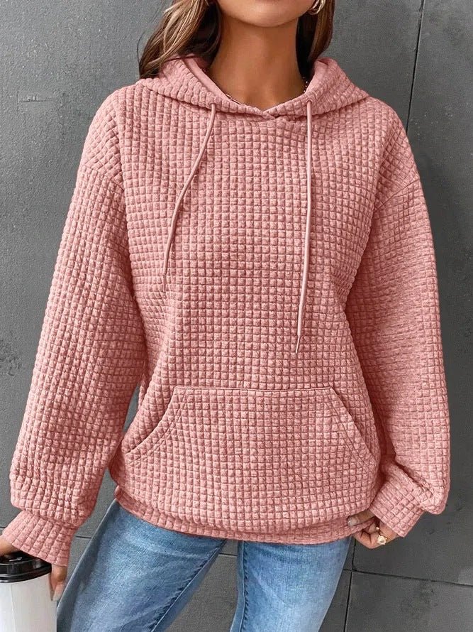 Fashion Waffle Hoodie Sweater Women's Sports Sweatshirt Casual Long Sleeve Tops Women's Clothing - product type - NovaVisio