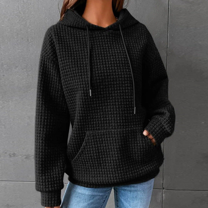 Fashion Waffle Hoodie Sweater Women's Sports Sweatshirt Casual Long Sleeve Tops Women's Clothing - product type - NovaVisio
