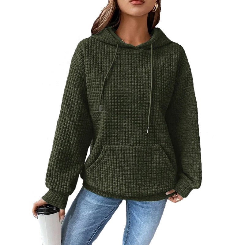 Fashion Waffle Hoodie Sweater Women's Sports Sweatshirt Casual Long Sleeve Tops Women's Clothing - product type - NovaVisio