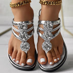Floral Pattern Flip Flops - Comfortable Casual Summer Beach Slippers - product type - NovaVisio