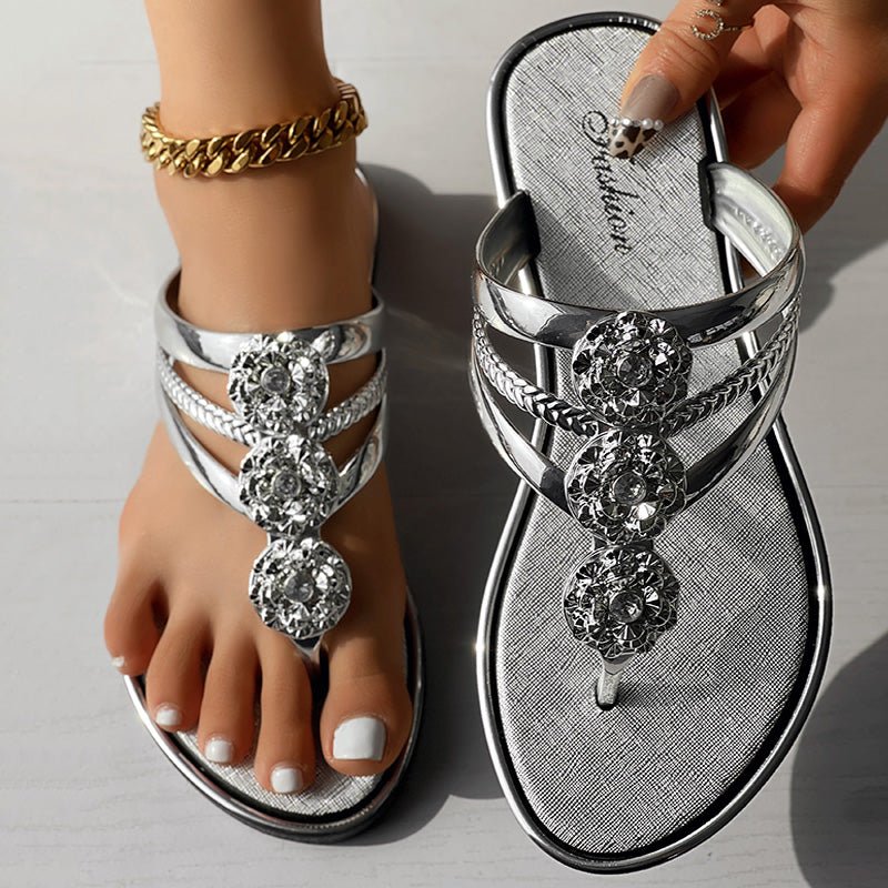 Floral Pattern Flip Flops - Comfortable Casual Summer Beach Slippers - product type - NovaVisio