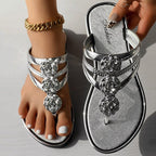 Floral Pattern Flip Flops - Comfortable Casual Summer Beach Slippers - product type - NovaVisio