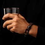 Gray Rope Bracelet – Men’s Nautical Bracelet with Black Stainless - product type - NovaVisio