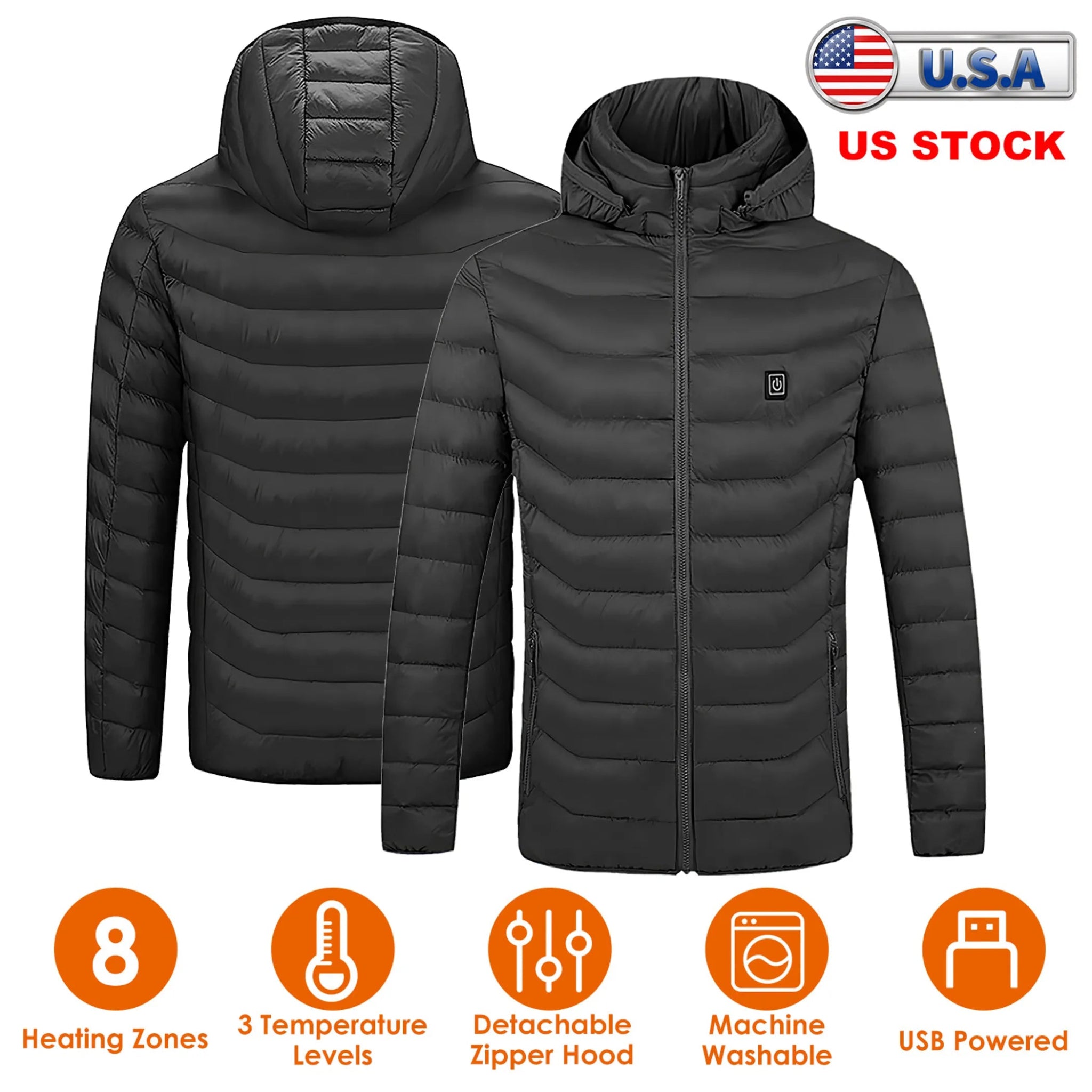 Heated Jacket Electric Heating Coat Lightweight Winter Hooded Jacket - product type - NovaVisio