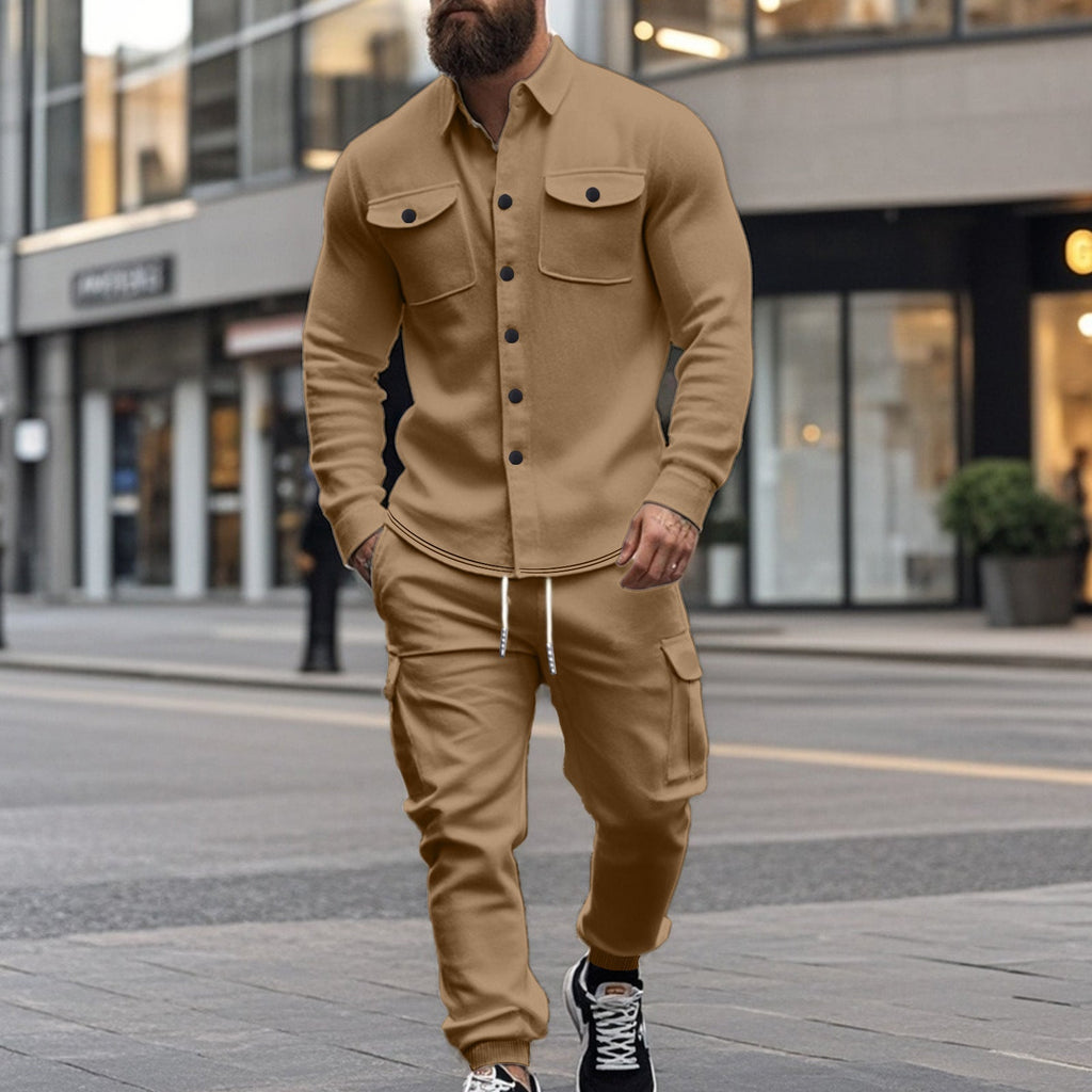 Hunting - style Lapel Jacket Loose And Warm Two - piece Set For Men - product type - NovaVisio