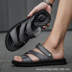 Men's Fashion Casual Outdoor Driving Dual - purpose Leather Beach Sandals - product type - NovaVisio