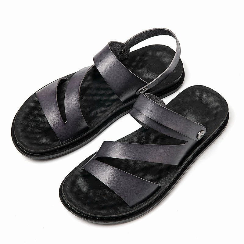 Men's Fashion Casual Outdoor Driving Dual - purpose Leather Beach Sandals - product type - NovaVisio