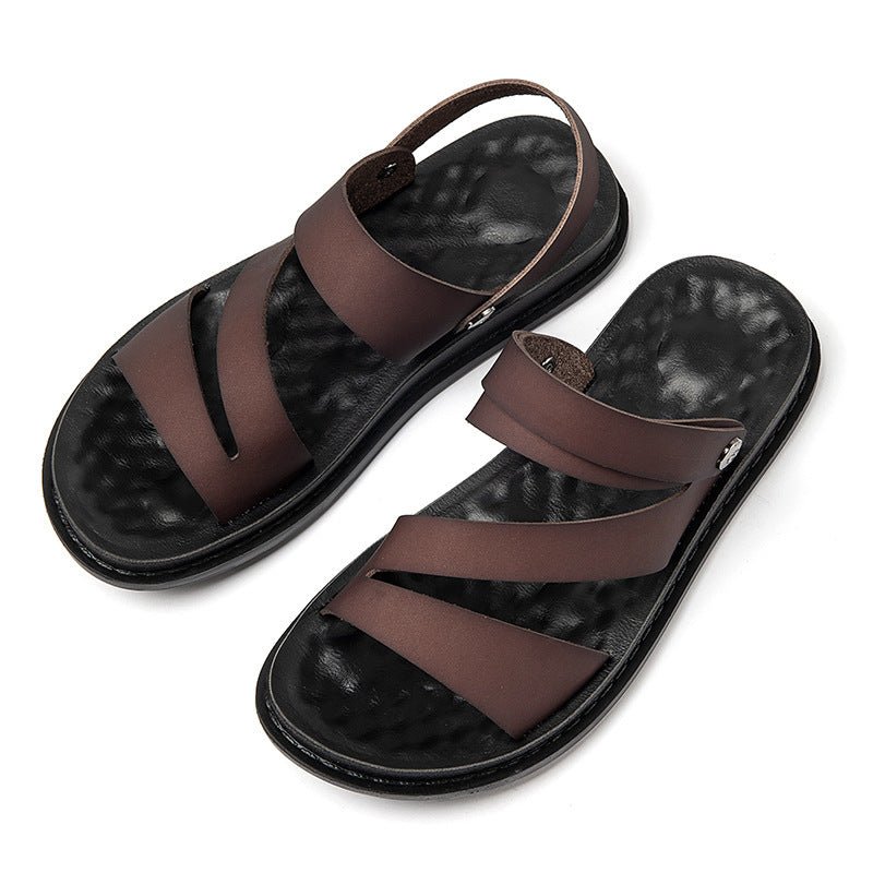 Men's Fashion Casual Outdoor Driving Dual - purpose Leather Beach Sandals - product type - NovaVisio