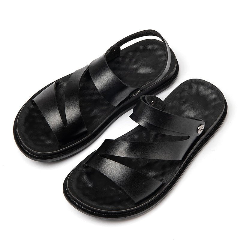 Men's Fashion Casual Outdoor Driving Dual - purpose Leather Beach Sandals - product type - NovaVisio