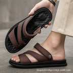 Men's Fashion Casual Outdoor Driving Dual - purpose Leather Beach Sandals - product type - NovaVisio