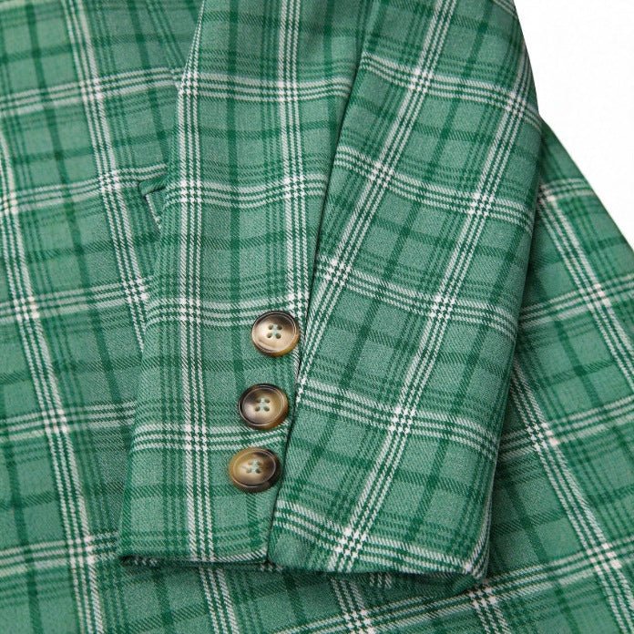 Men's Green Double - Breasted Suit Set - Slim Fit Jacket & Pants - product type - NovaVisio