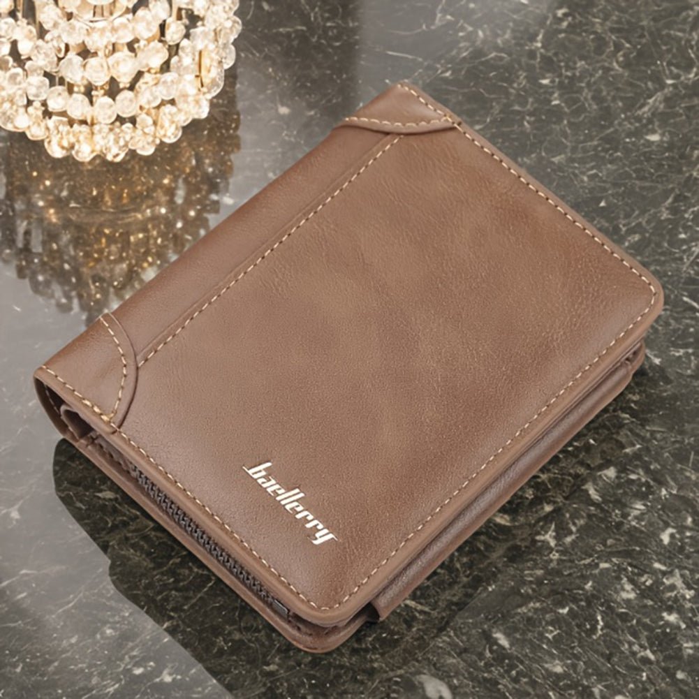 Men's Leather Bifold Wallet - Slim Minimalist with Money Clip & Coin Purse - product type - NovaVisio