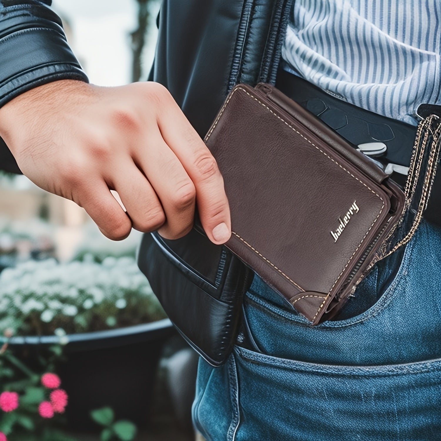 Men's Leather Bifold Wallet - Slim Minimalist with Money Clip & Coin Purse - product type - NovaVisio