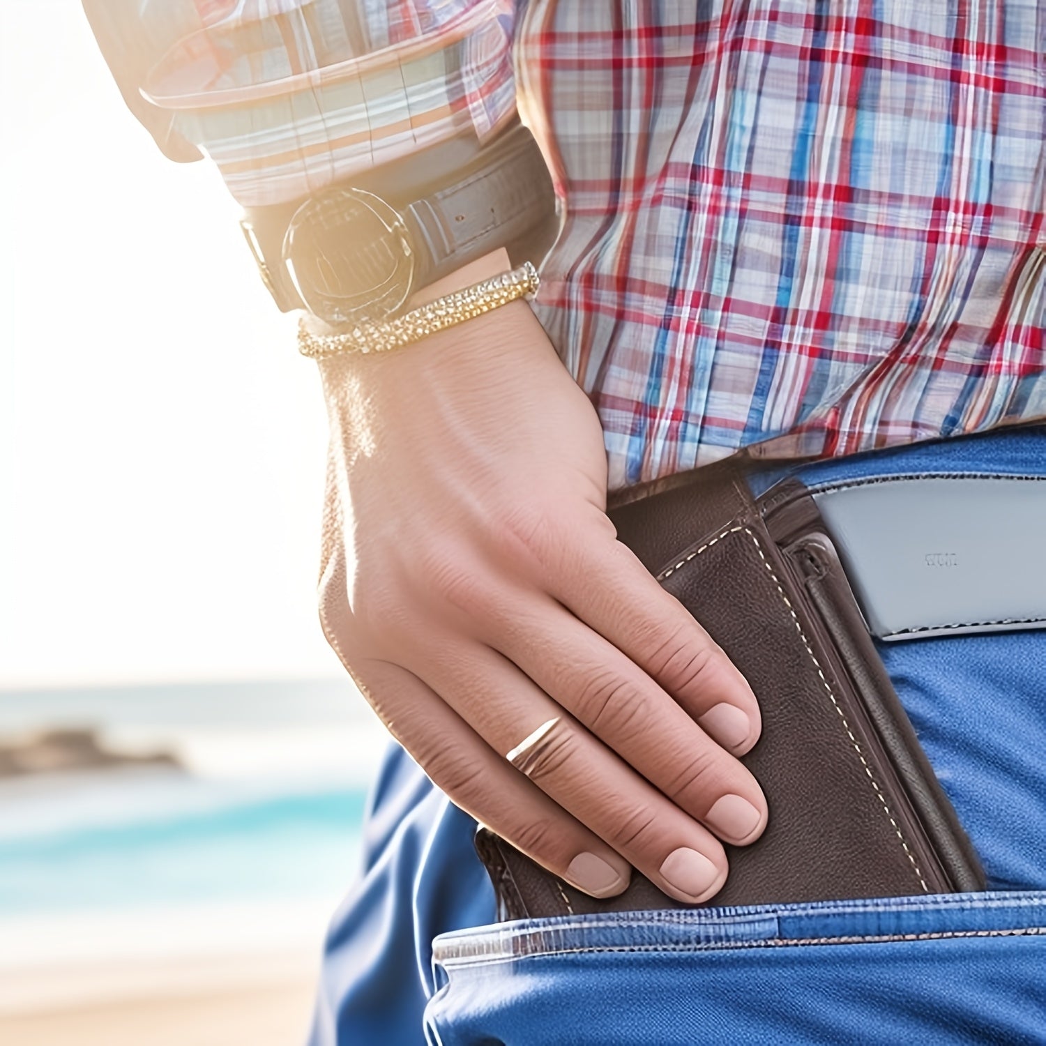 Men's Leather Bifold Wallet - Slim Minimalist with Money Clip & Coin Purse - product type - NovaVisio