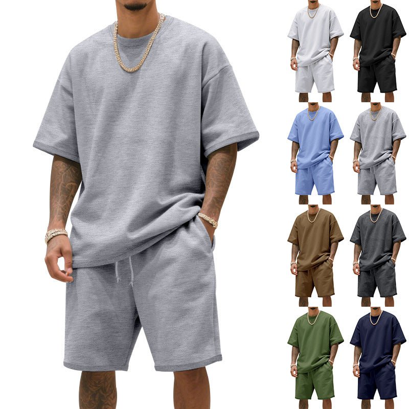 Men's Loose - Fit Hip - Hop T-Shirt & Shorts Set - Summer Sports Suit, 8 Colors - product type - NovaVisio
