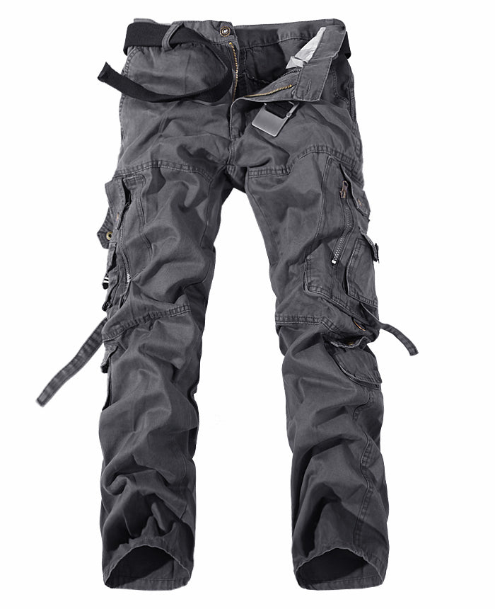 Men's Multi - Pocket Cargo Pants - Washed Cotton Tactical Work Pants - product type - NovaVisio