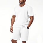 Men's Retro Crew - Neck T-Shirt & Shorts Set - Casual Summer Outfit, 5 Colors - product type - NovaVisio