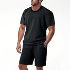 Men's Retro Crew - Neck T-Shirt & Shorts Set - Casual Summer Outfit, 5 Colors - product type - NovaVisio