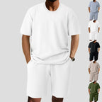 Men's Retro Crew - Neck T-Shirt & Shorts Set - Casual Summer Outfit, 5 Colors - product type - NovaVisio
