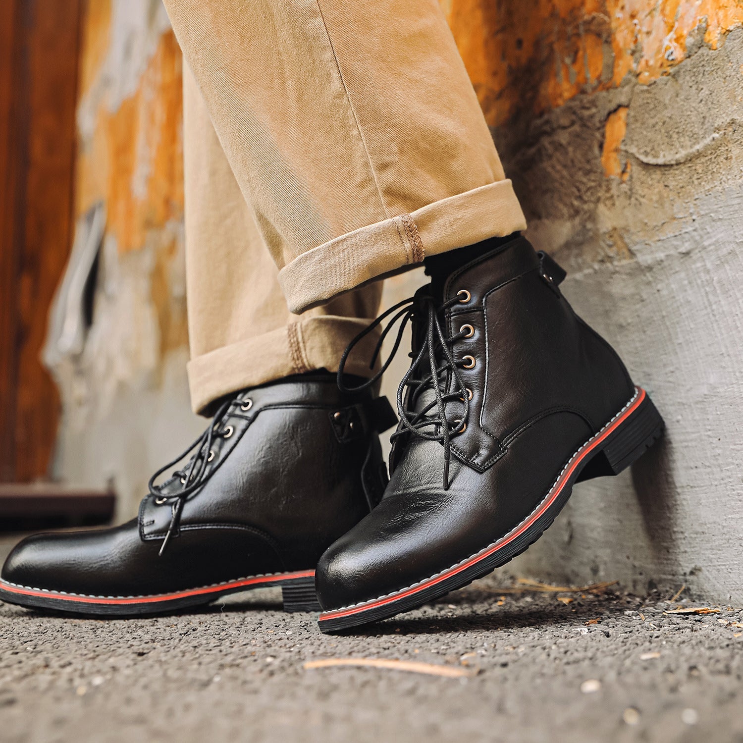 Men's Retro Lace - up Western Boots - product type - NovaVisio