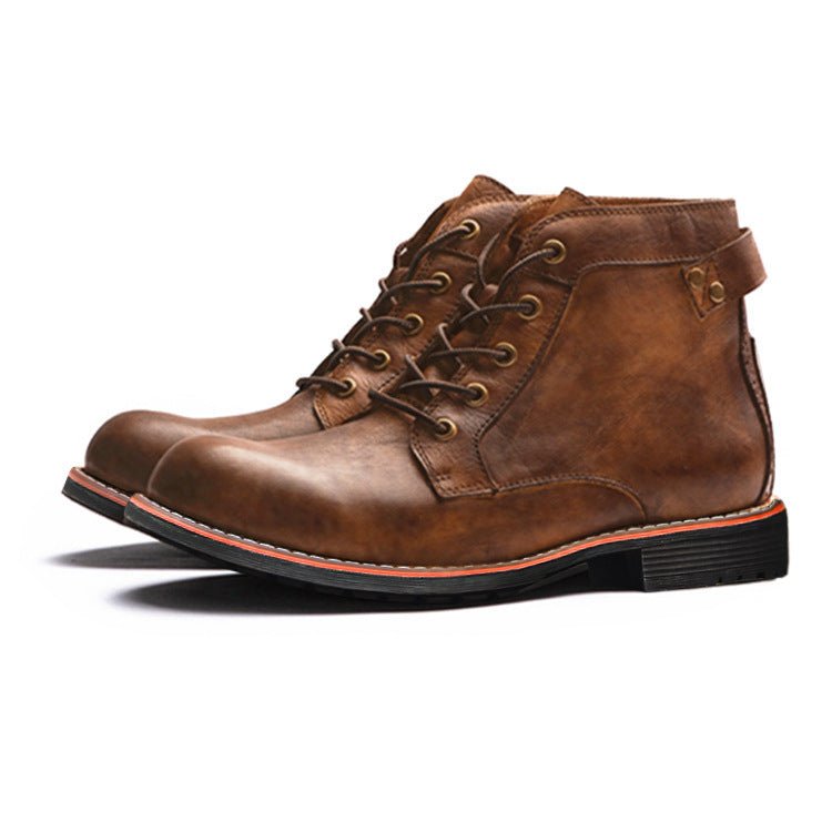 Men's Retro Lace - up Western Boots - product type - NovaVisio