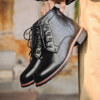 Men's Retro Lace - up Western Boots - product type - NovaVisio