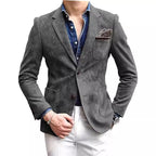 Men's Solid Color Suit Jacket - Loose Fit Versatile Blazer - product type - NovaVisio