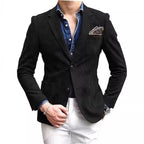 Men's Solid Color Suit Jacket - Loose Fit Versatile Blazer - product type - NovaVisio