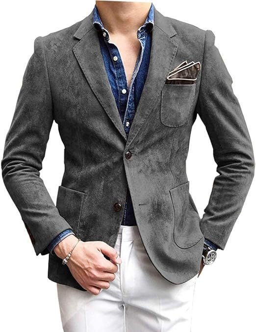 Men's Solid Color Suit Jacket - Loose Fit Versatile Blazer - product type - NovaVisio