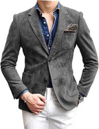 Men's Solid Color Suit Jacket - Loose Fit Versatile Blazer - product type - NovaVisio
