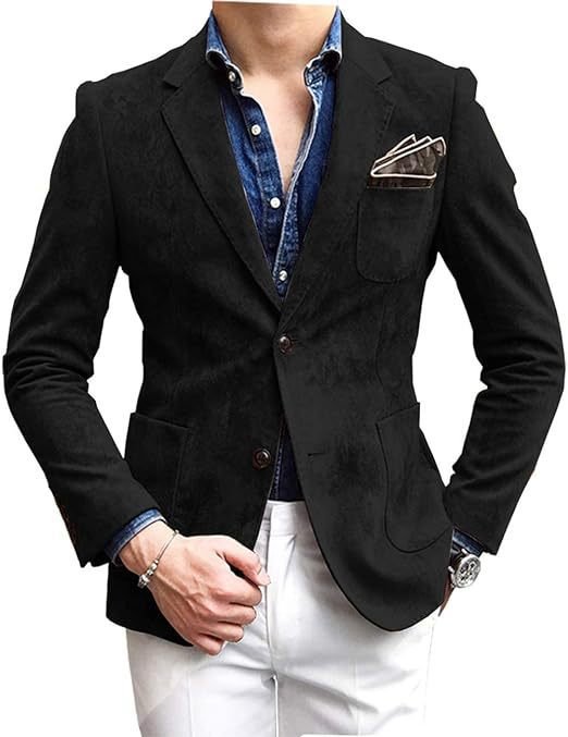 Men's Solid Color Suit Jacket - Loose Fit Versatile Blazer - product type - NovaVisio