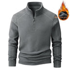 Men's Stand Collar Half - zip Long Sleeve Fleece Sweatshirt - product type - NovaVisio