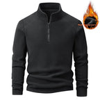 Men's Stand Collar Half - zip Long Sleeve Fleece Sweatshirt - product type - NovaVisio