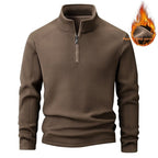 Men's Stand Collar Half - zip Long Sleeve Fleece Sweatshirt - product type - NovaVisio