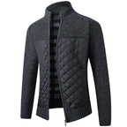 Men's Stand Collar Striped Plaid Zipper Sweater - product type - NovaVisio