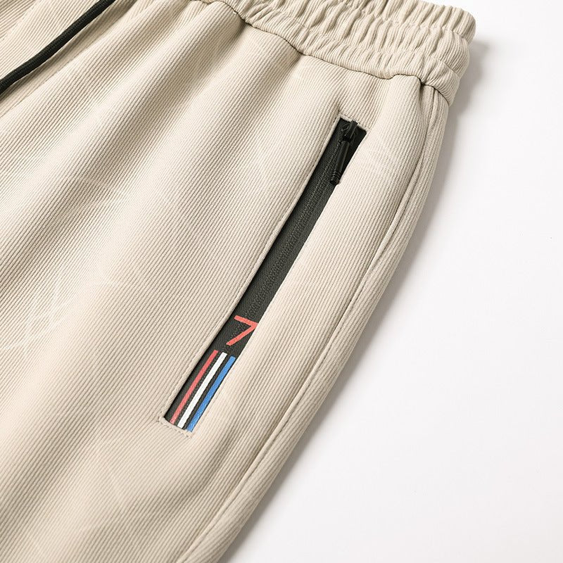 Men's Stand - Up Collar Sportswear Set - Long Sleeve Top & Shorts, 5 Colors - product type - NovaVisio