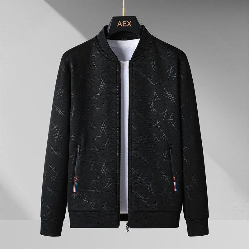 Men's Stand - Up Collar Sportswear Set - Long Sleeve Top & Shorts, 5 Colors - product type - NovaVisio