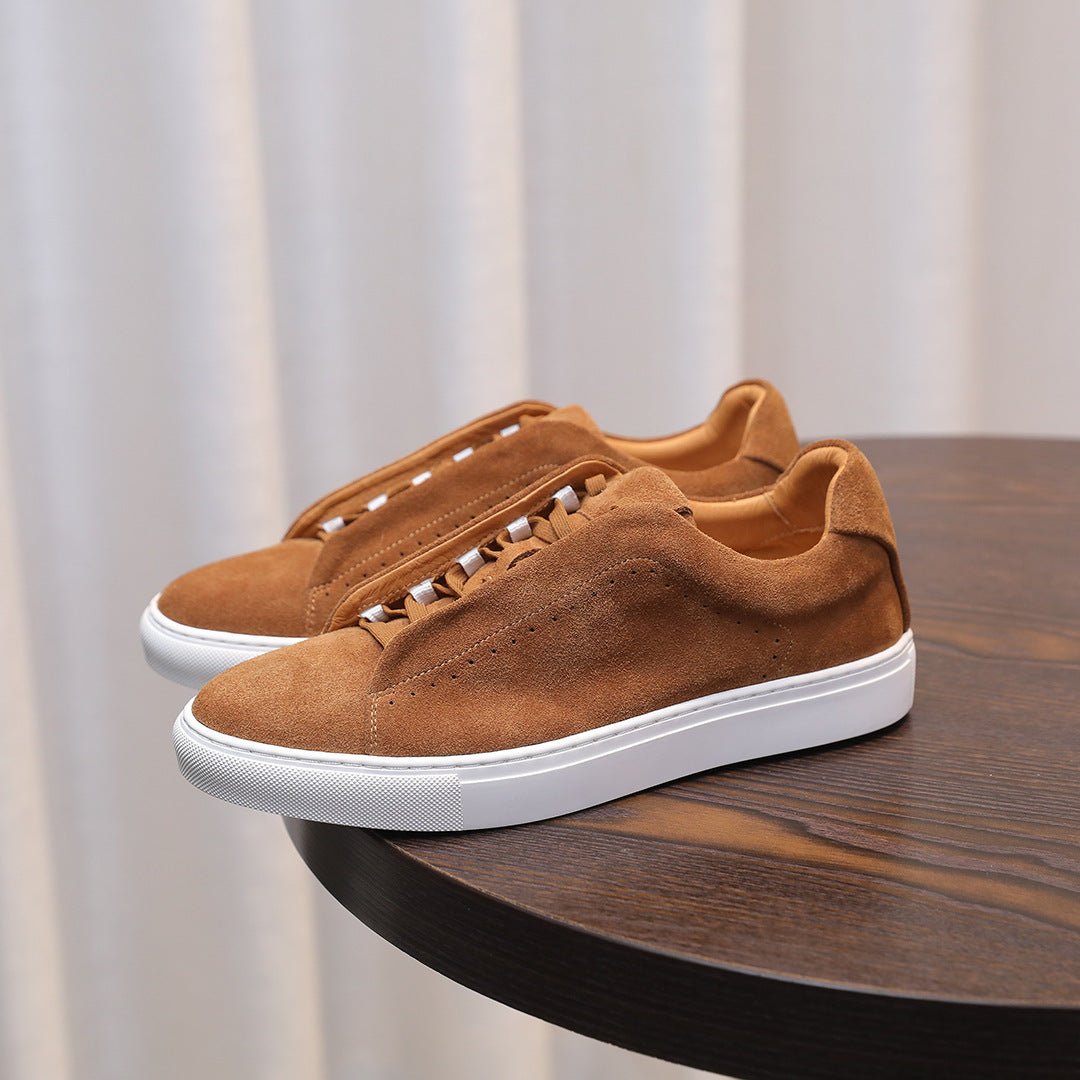 Men's Suede Genuine Leather Versatile Trendy Shoes Black Sports - product type - NovaVisio