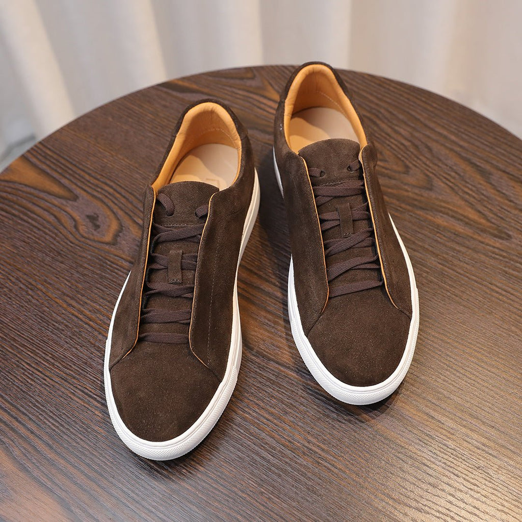 Men's Suede Genuine Leather Versatile Trendy Shoes Black Sports - product type - NovaVisio