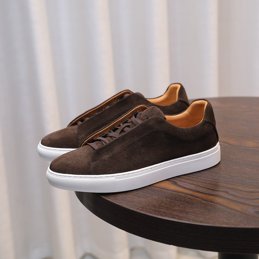 Men's Suede Genuine Leather Versatile Trendy Shoes Black Sports - product type - NovaVisio