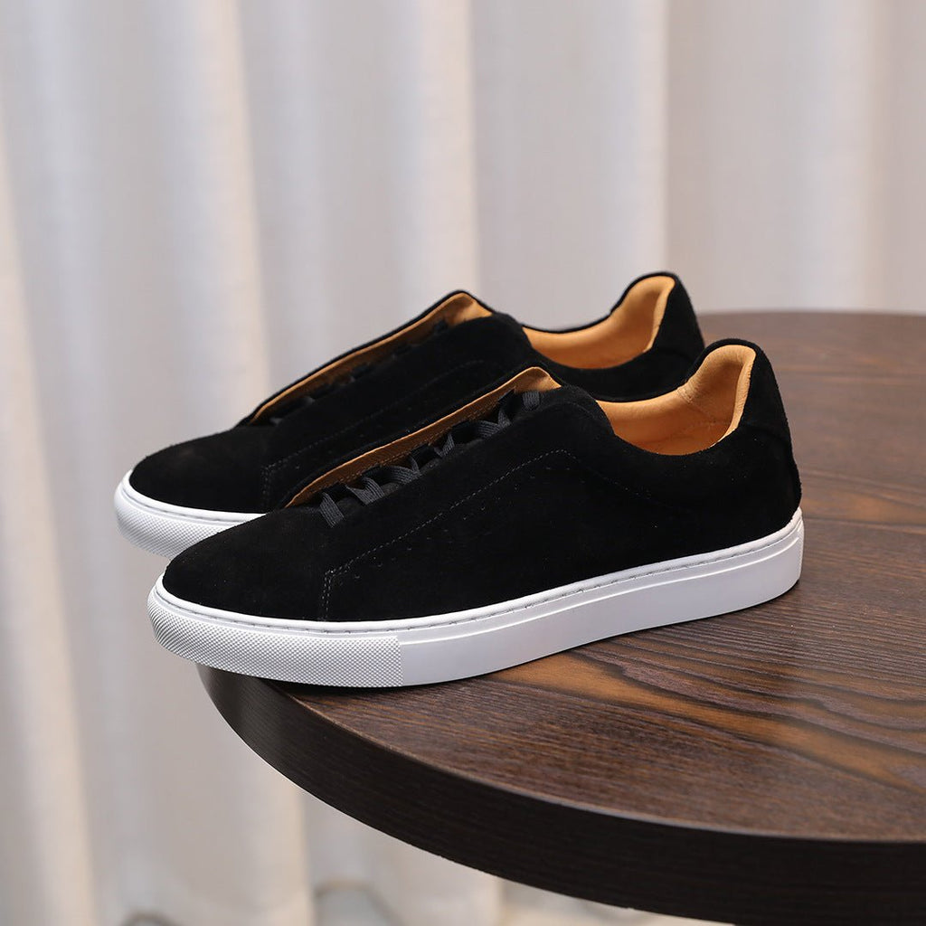 Men's Suede Genuine Leather Versatile Trendy Shoes Black Sports - product type - NovaVisio