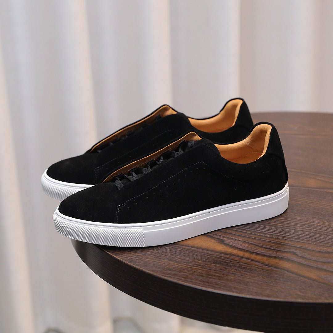 Men's Suede Genuine Leather Versatile Trendy Shoes Black Sports - product type - NovaVisio