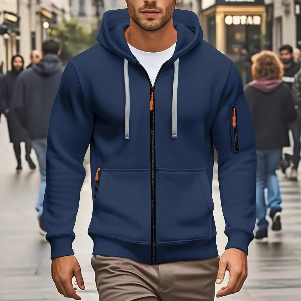 Men's Zip - Up Hoodie - Athletic Fit Hooded Sweatshirt for Sports & Casual Wear - product type - NovaVisio