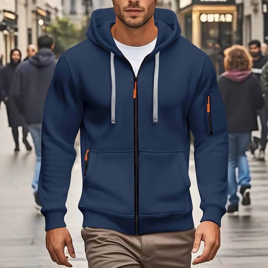 Men's Zip - Up Hoodie - Athletic Fit Hooded Sweatshirt for Sports & Casual Wear - product type - NovaVisio