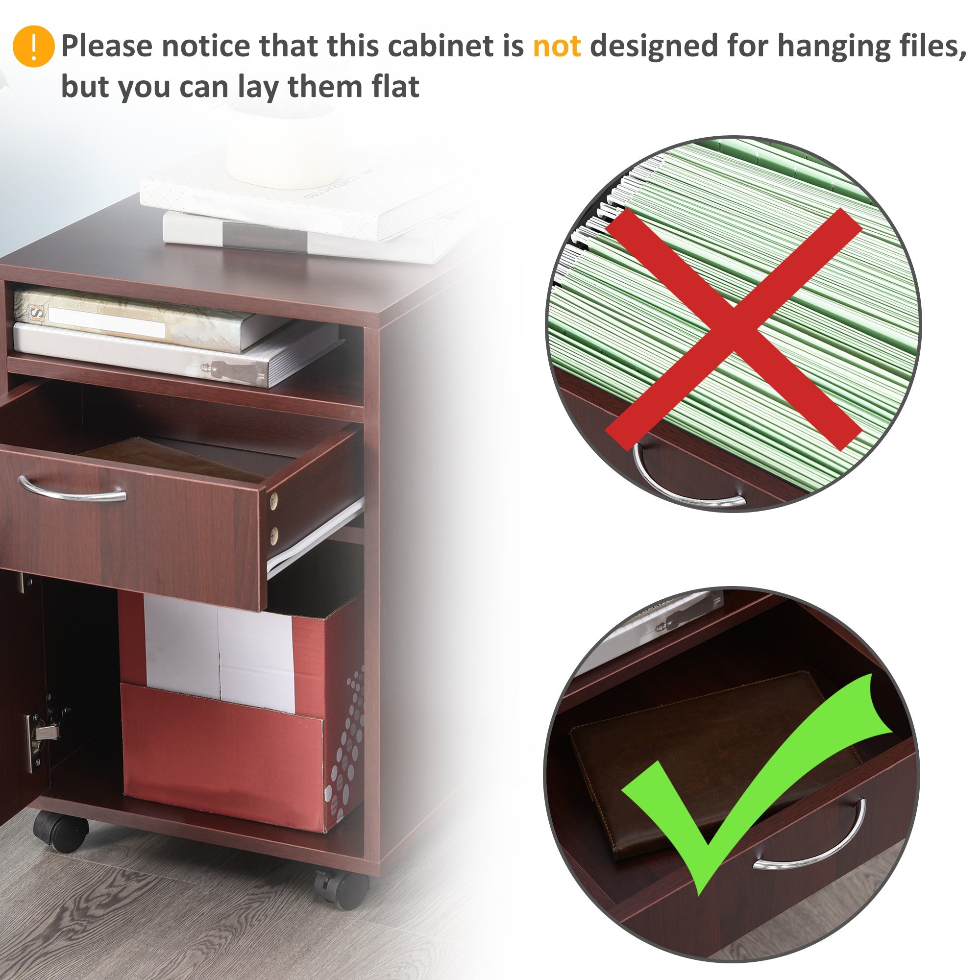 Mobile Printer Stand with Storage - Rolling Cabinet Organizer - product type - NovaVisio