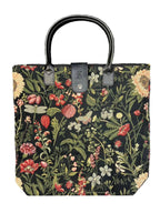 Morning Garden Black FOLDING Reusable Tote Bag - product type - NovaVisio