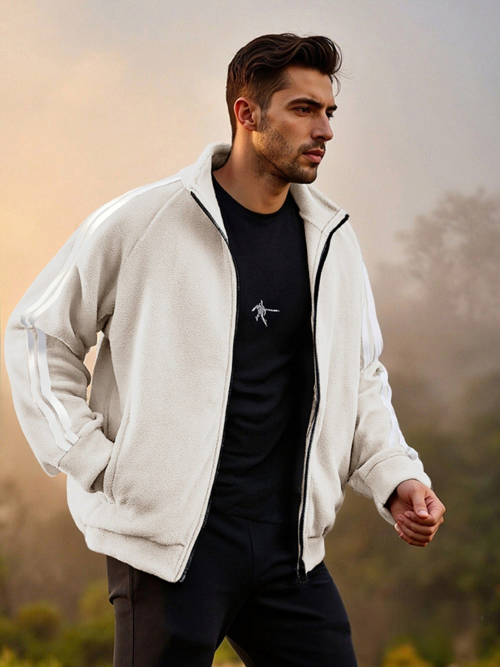 New Zipper Trend Versatile Men's Fleece Jacket - product type - NovaVisio