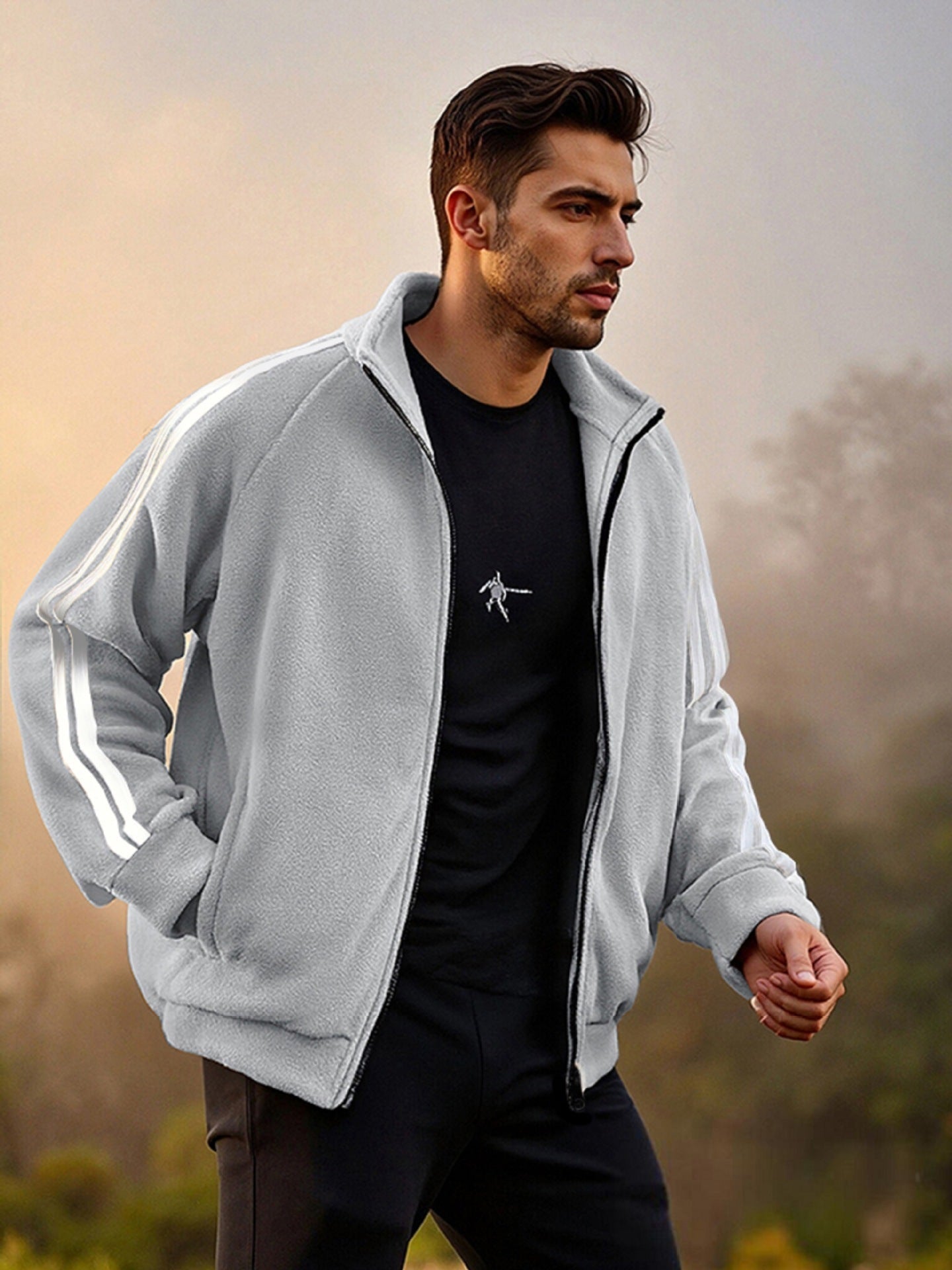 New Zipper Trend Versatile Men's Fleece Jacket - product type - NovaVisio