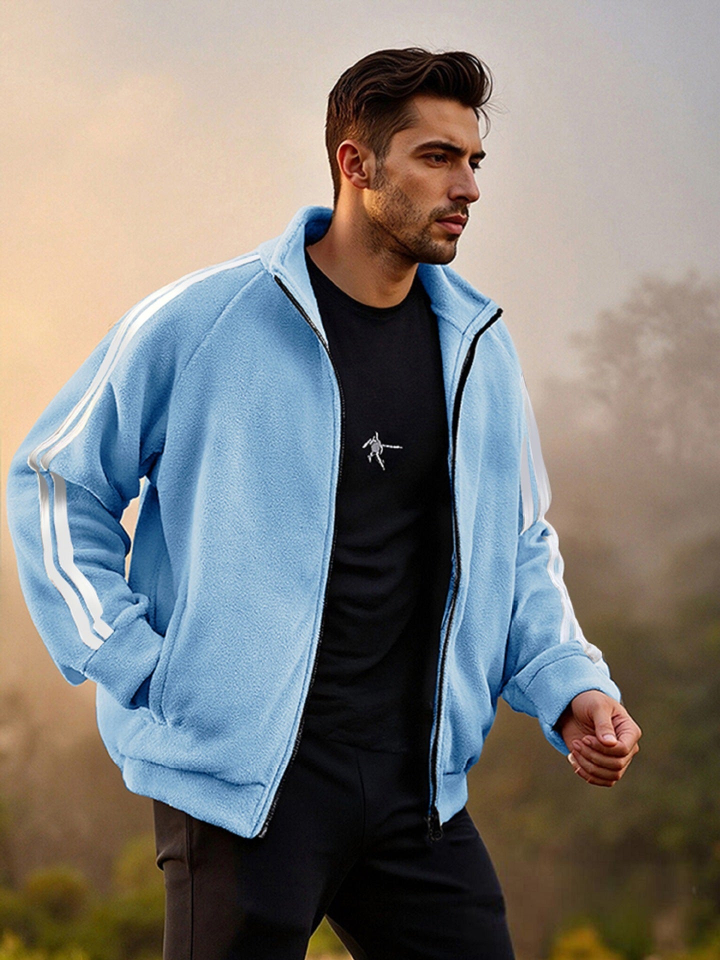 New Zipper Trend Versatile Men's Fleece Jacket - product type - NovaVisio